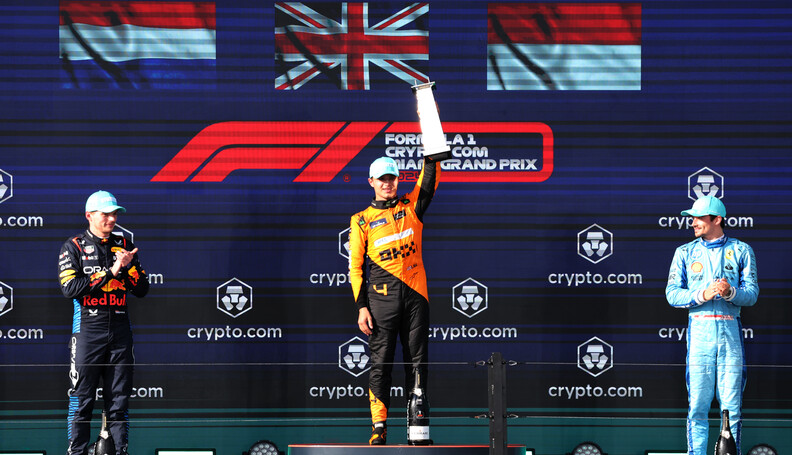 Formula One World Championship
The podium (L to...