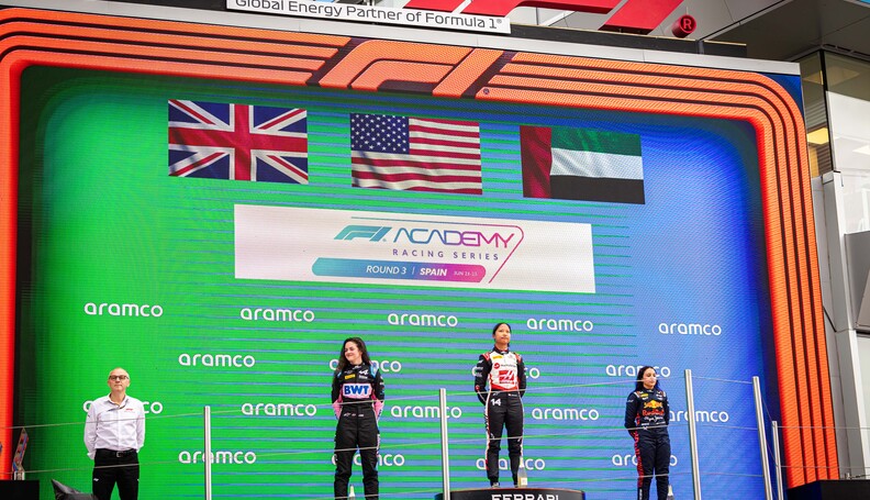 FIA Formula Academy
The podium (L to R): Abbi P...