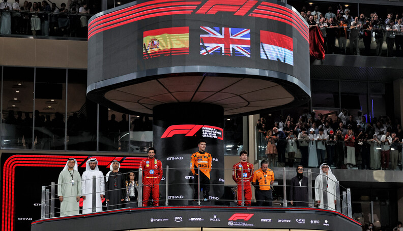 Formula One World Championship
The podium (L to...